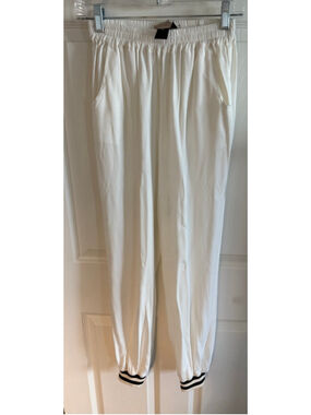 LOYD/FORD Palm Springs Silk-Feel Joggers with Striped Knit Cuffs – Size S